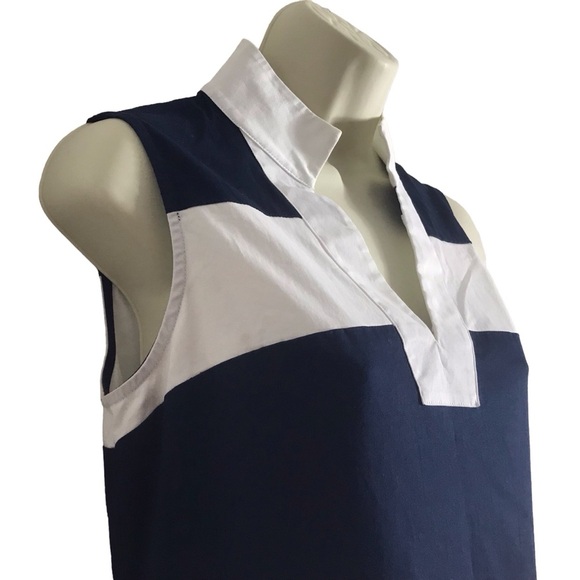 Sail To Sable XS Cotton Block Stripe Sleeveless Tunic Shift Dress Nautical - Picture 4 of 10